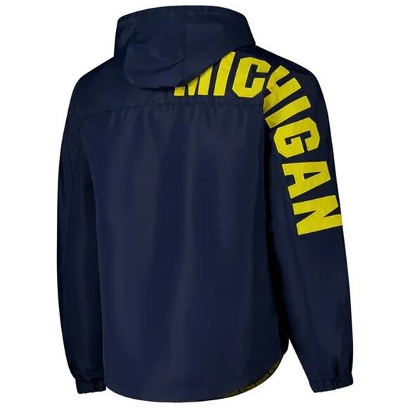 Colosseum Athletics Mens Michigan Wolverines Reloaded Anorak Jacket Navy Size S - Picture 3 of 7